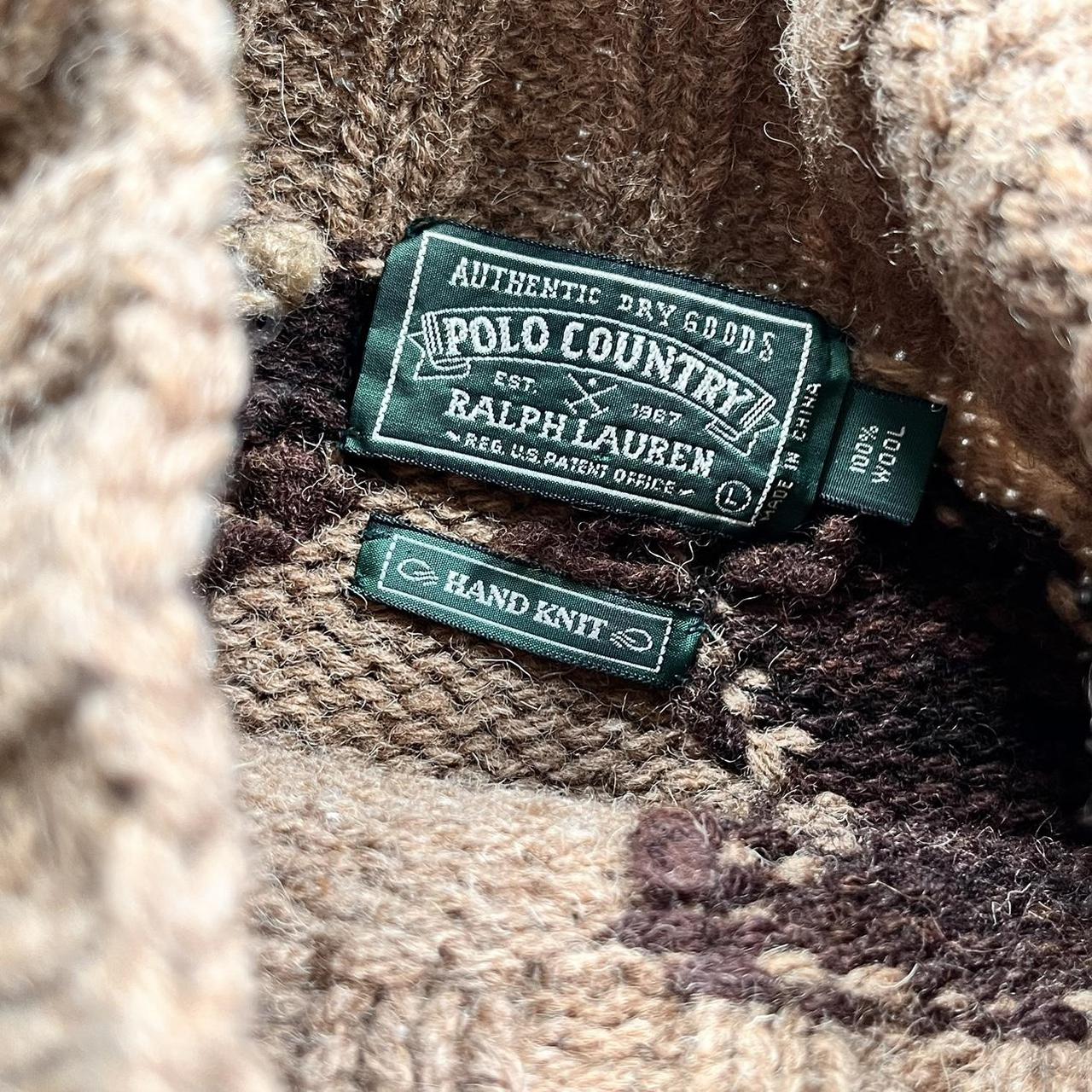 ◼️ Vintage Polo Country Ralph Lauren Southwestern Aztec Knitted Wool Turtneck Sweater