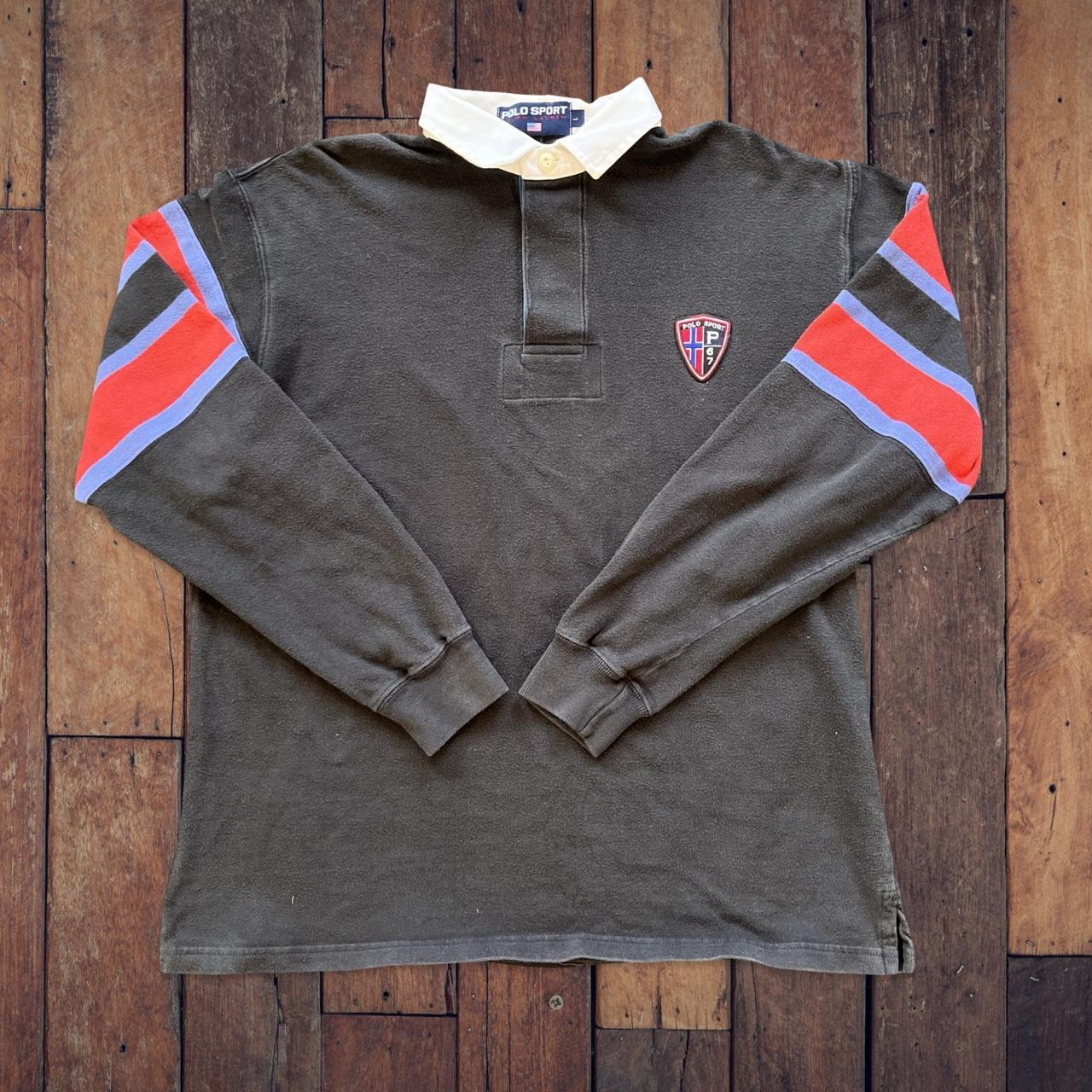 ◼️ Vintage Polo Sport Ralph Lauren Polo Shirt Police Badge Spellout 90s