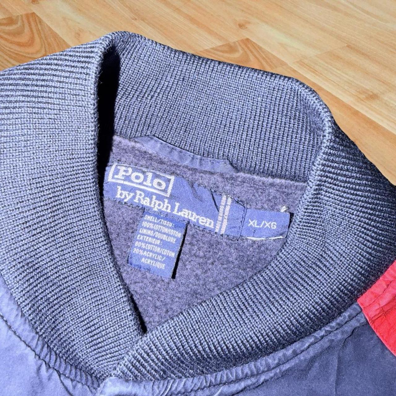 ◼️ Vintage Polo Ralph Lauren Scribble Two Tone Bomber Varsity Letterman College Jacket