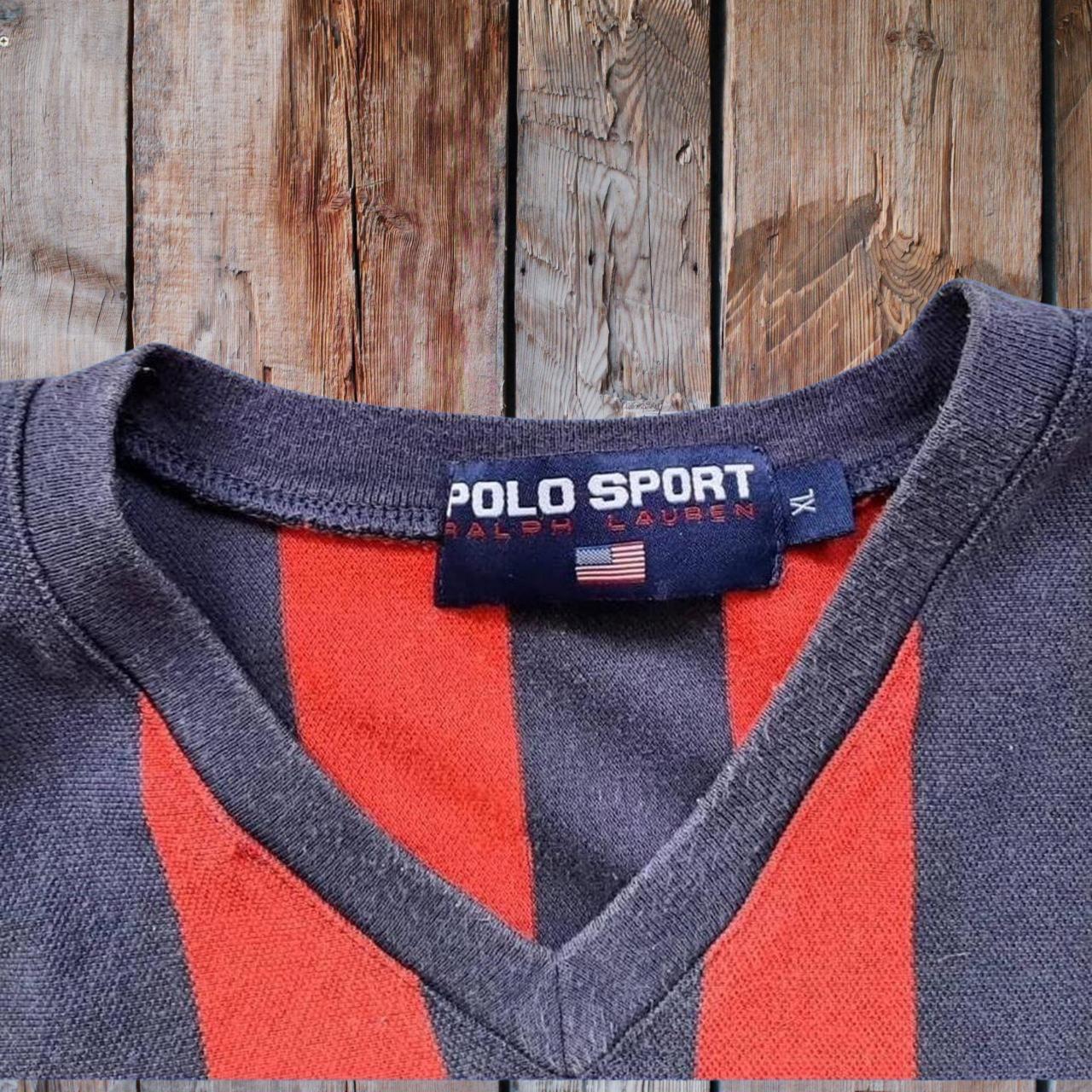 ◼️ Vintage Ralph Lauren Polo Sport Police Badge Striped Jersey Shirt