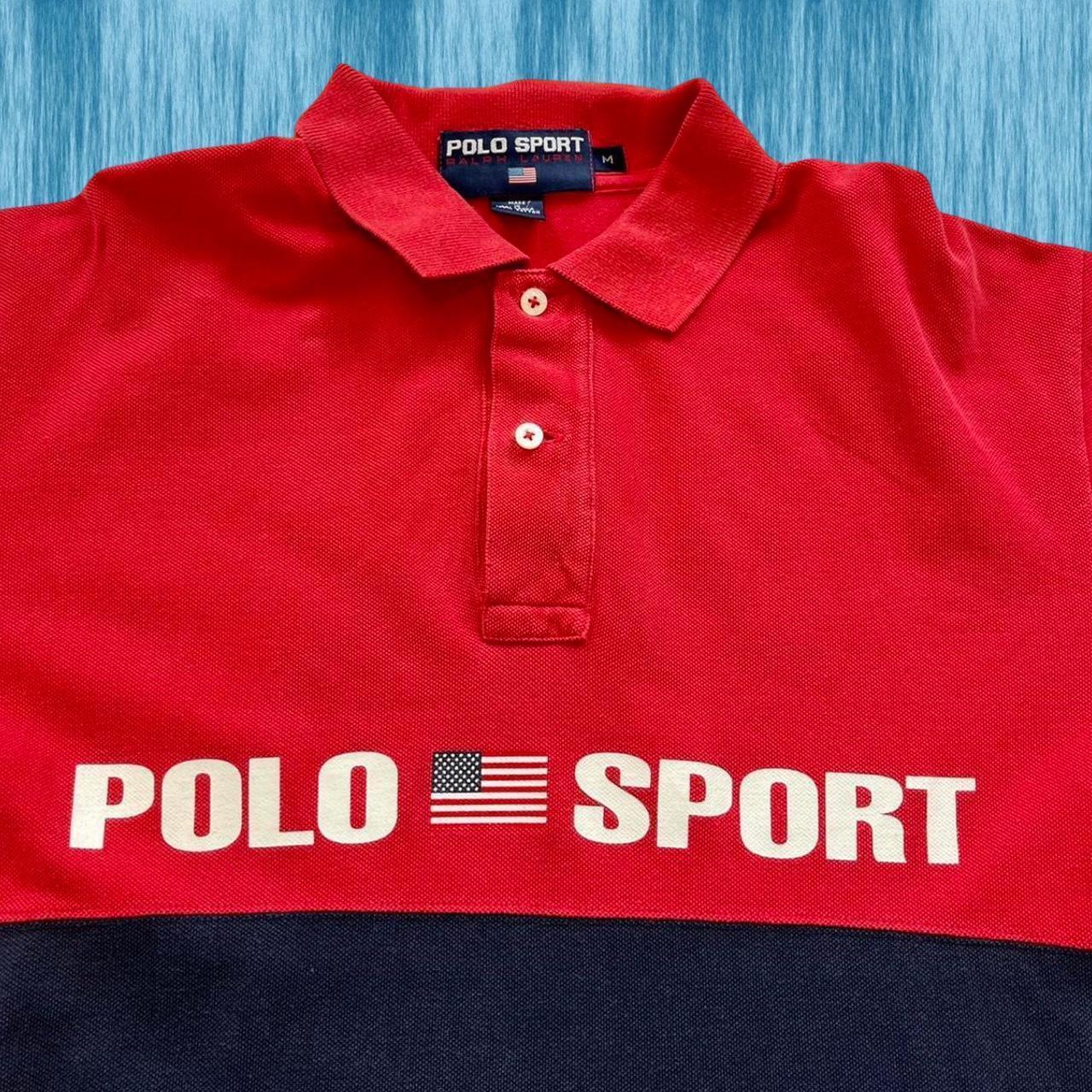 ◼️ Vintage Polo Sport Ralph Lauren Spellout Shirt Colourblock 90s
