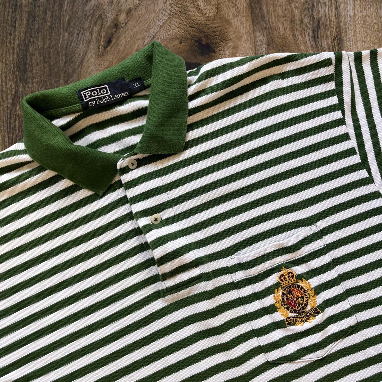 Vintage Polo Ralph Lauren Crest Stripe Short Sleeved Polo Shirt