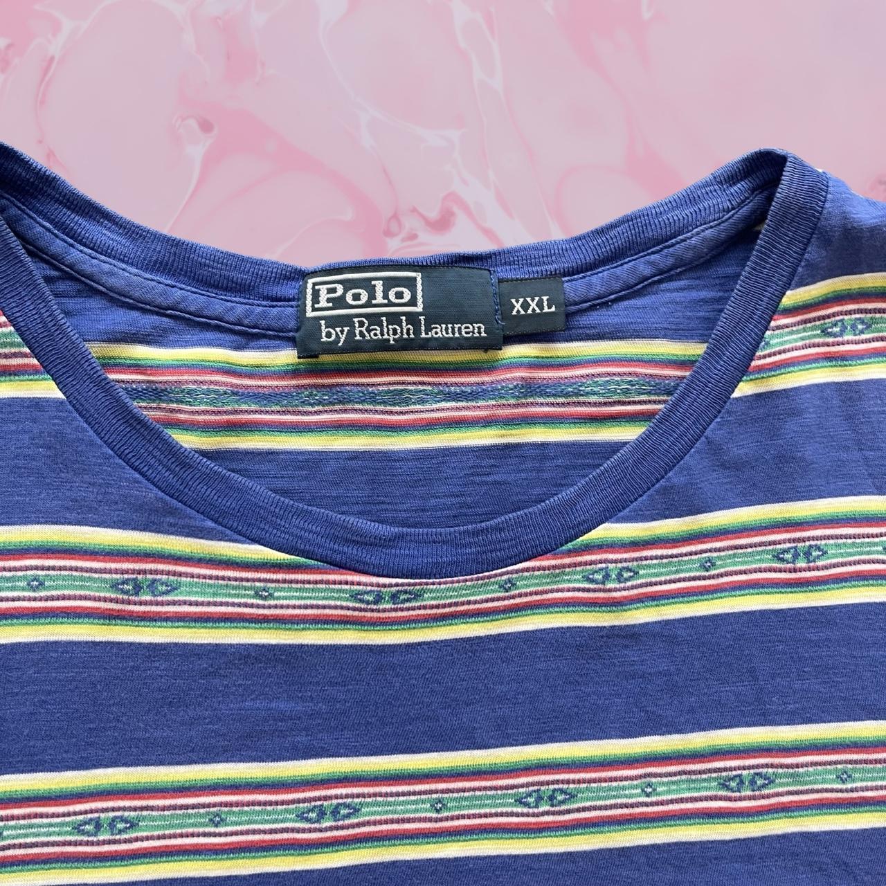 ◼️ Vintage Polo Ralph Lauren Chief Head Striped T Shirt