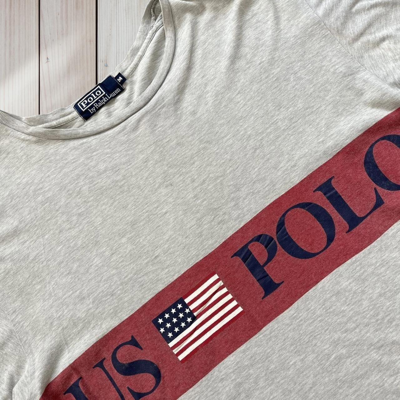 ◼️ Vintage Polo Ralph Lauren US Flag Polo T Shirt 90s