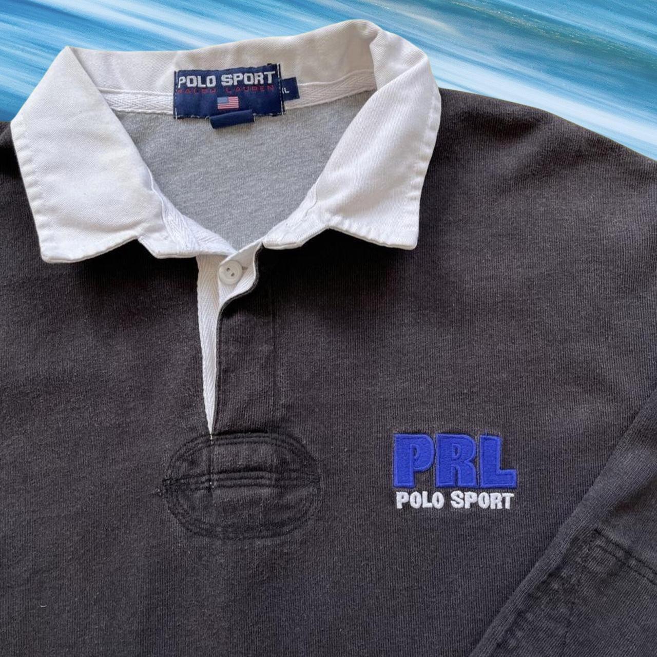 ◼️ Vintage Polo Sport Ralph Lauren PRL Mini Logo Shirt Sweater With Pockets 90s