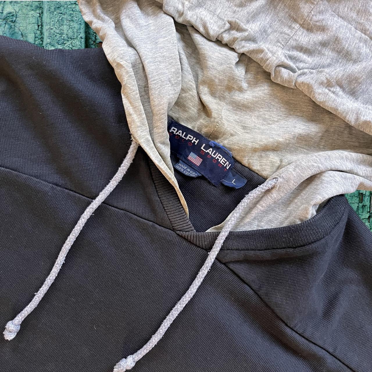 ◼️ Vintage Polo Sport Ralph Lauren Stripe Hockey Jersey Hoodie