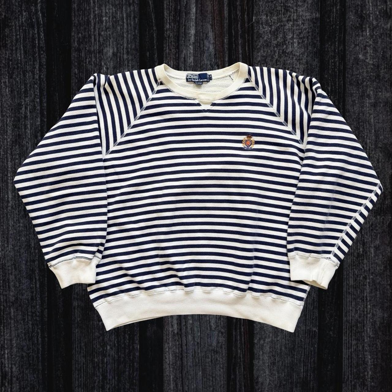 ◼️ Vintage Polo Ralph Lauren Stripe Crest Sweater