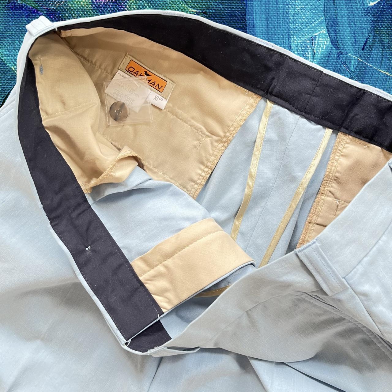 ◼️ New With Tags Vintage Oakman Great Quality Chino Trousers Slacks Bluey Grey