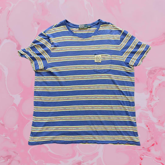 ◼️ Vintage Polo Ralph Lauren Chief Head Striped T Shirt