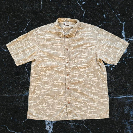 ◼️ Vintage Columbia All Over Print Fishing / Short Sleeve Shirt