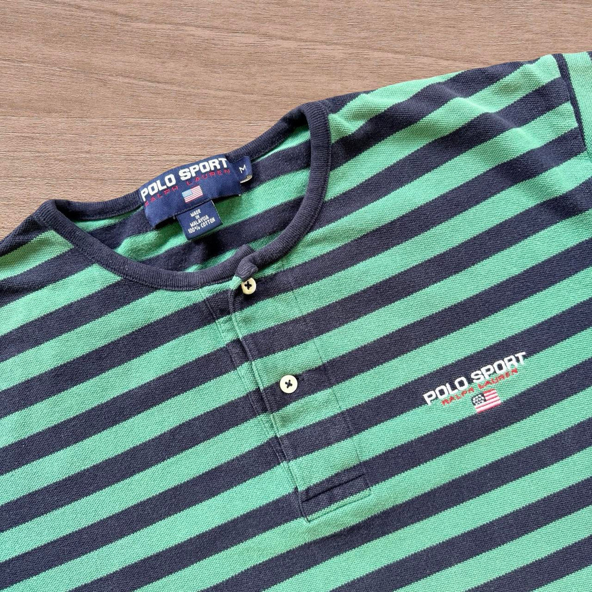 ◼️ Vintage Polo Sport Ralph Lauren Henley Stripe Shirt