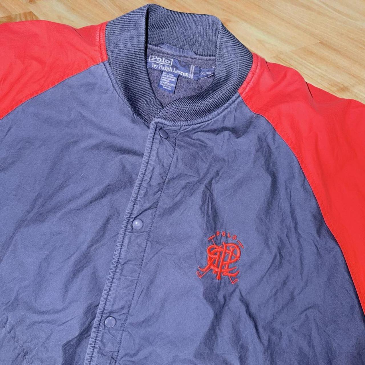 ◼️ Vintage Polo Ralph Lauren Scribble Two Tone Bomber Varsity Letterman College Jacket