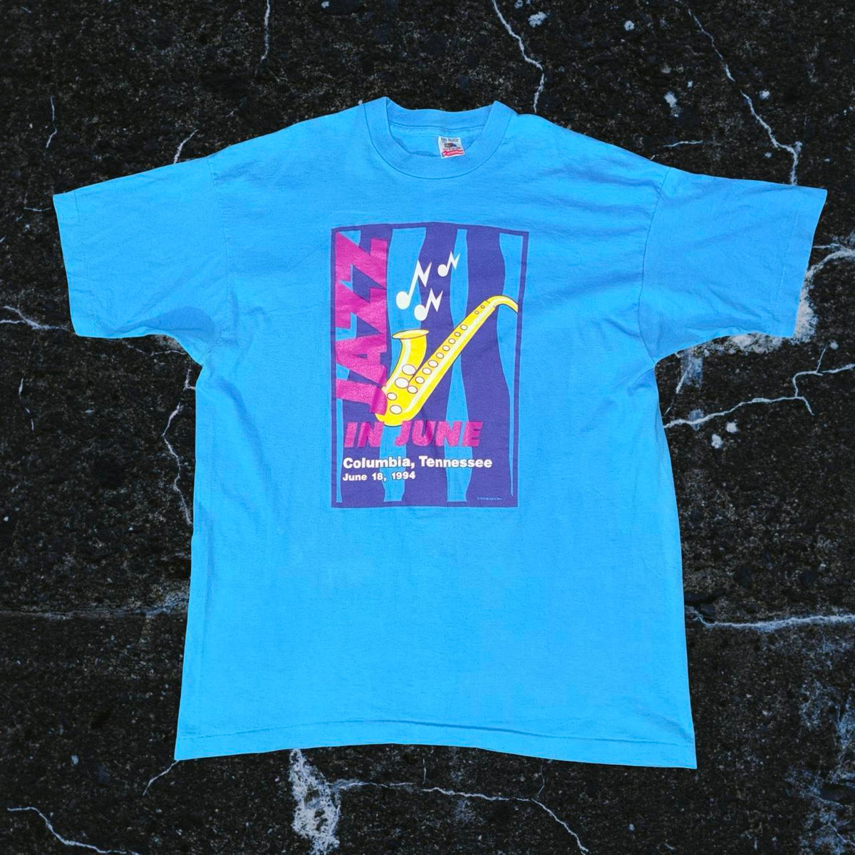 ◼️ Vintage Fruit Of The Loom Jazz In June Festival 1994 Columbia TennesseeT Shirt