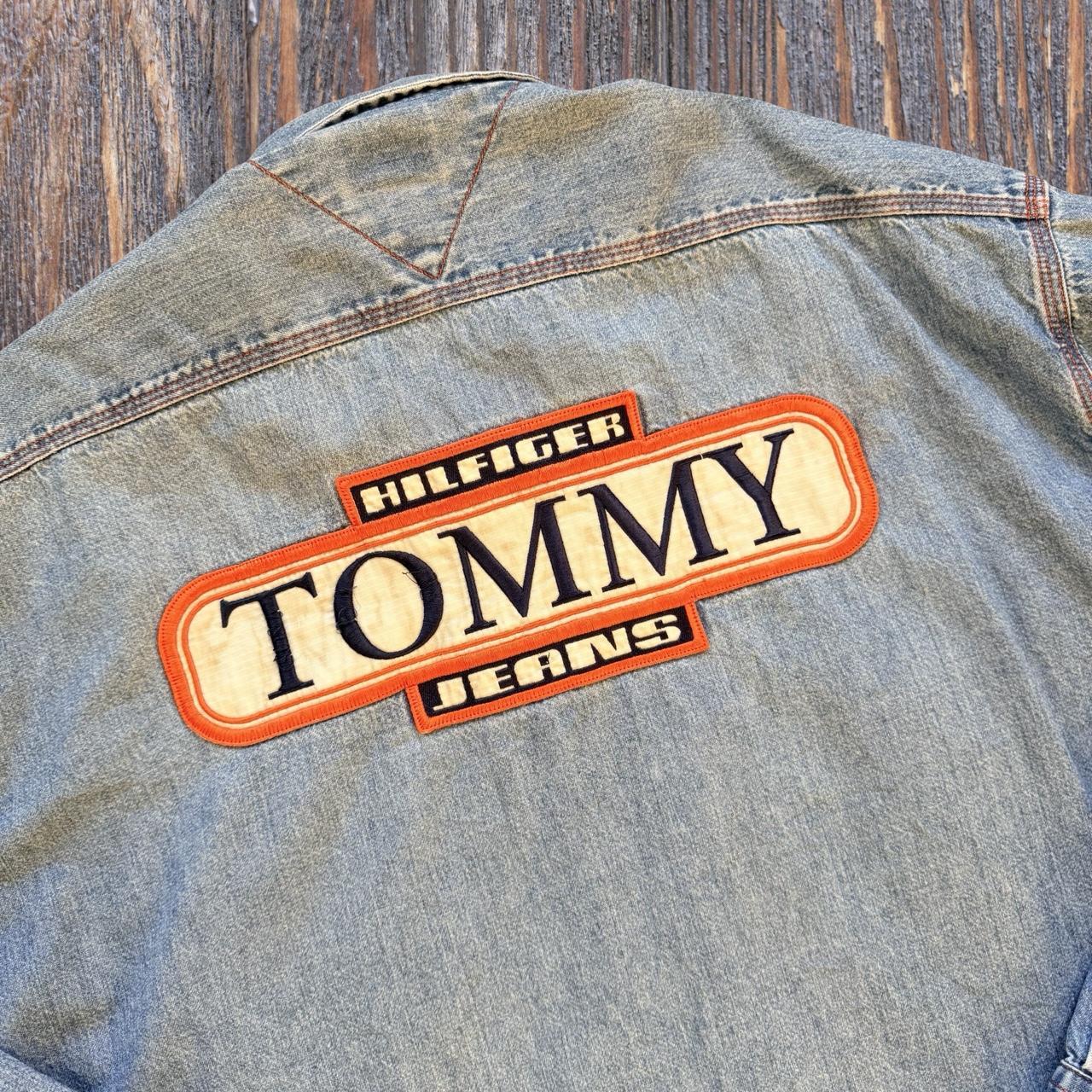 ◼️ Vintage Tommy Hilfiger Stonewashed Denim Long Sleeved Shirt