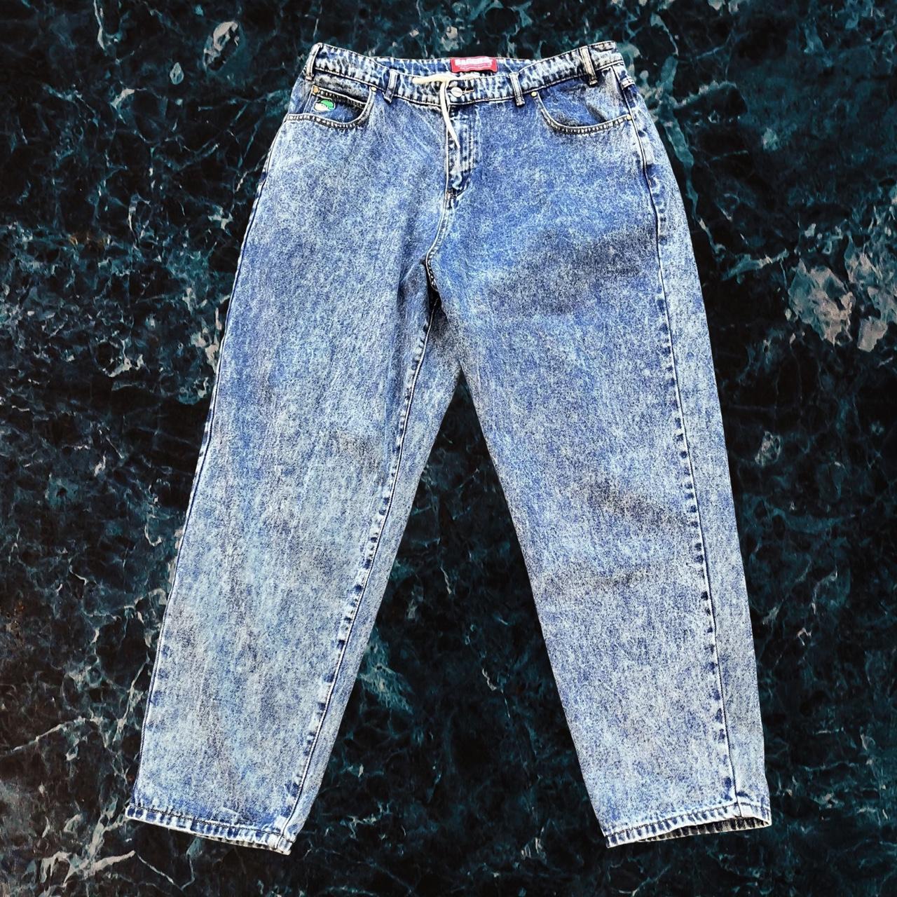 ◼️ Buttergoods Acid-wash Dark Stonewashed Baggy ‘Baggiest’ Jeans Lightweight Cotton Denim