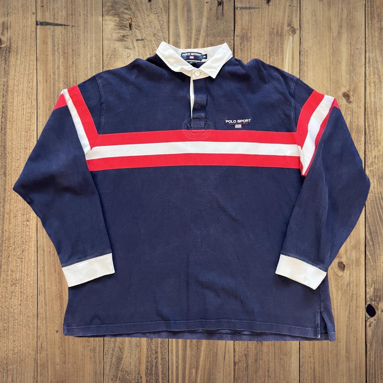 ◼️ Polo Sport Ralph Lauren Striped Spellout Long Sleeve Polo Shirt