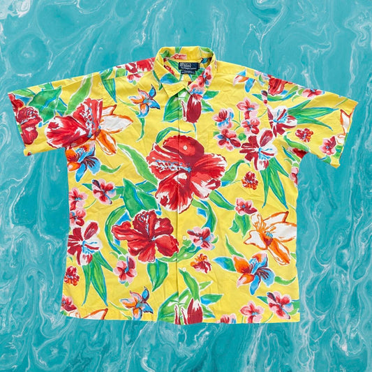 ◼️ Vintage Polo Ralph Lauren Hawaiian Tropical Shirt Floral