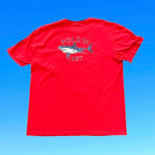 ◼️ Vintage Polo Sport Shark Ralph Lauren Script Pocket T Shirt