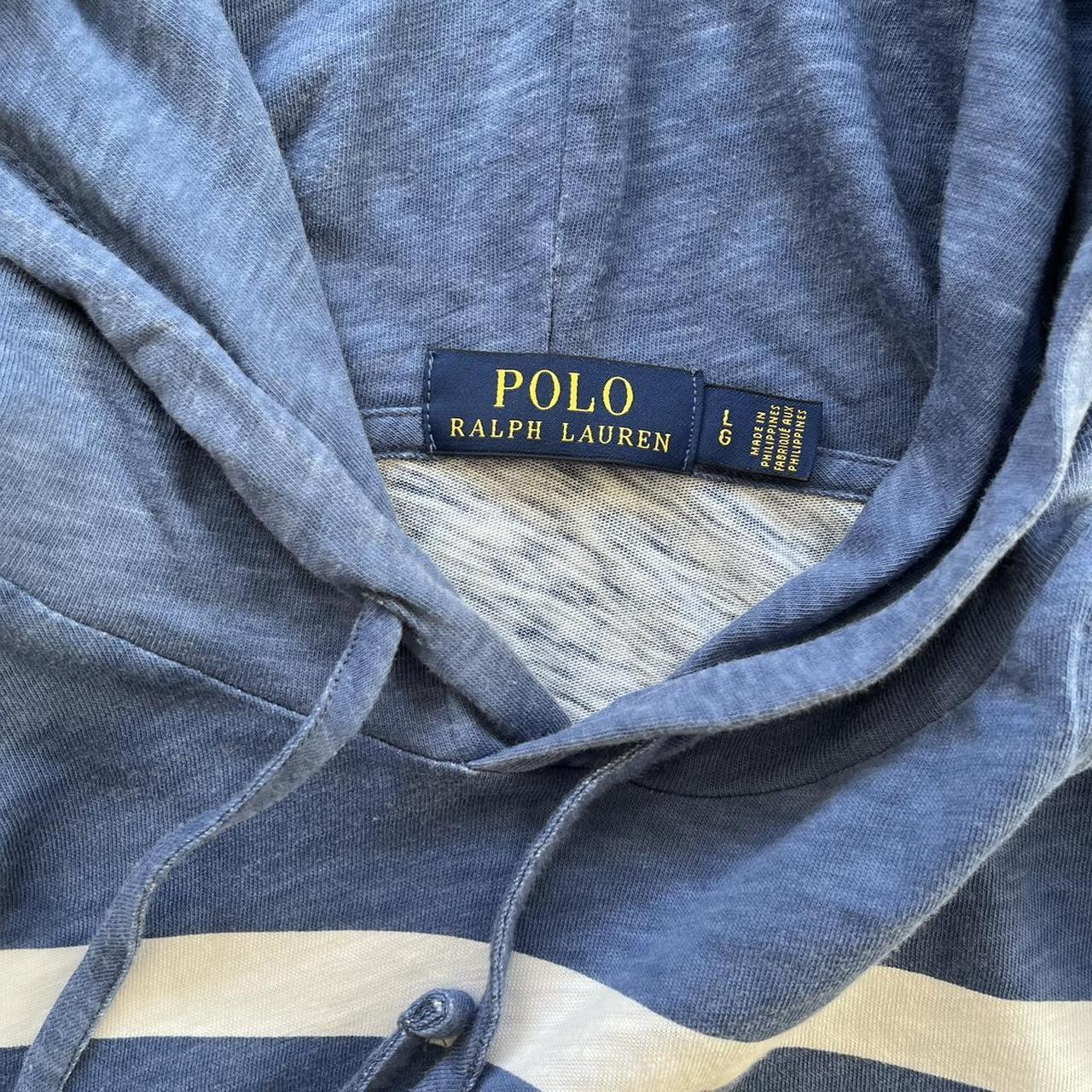 ◼️ Vintage Polo Ralph Lauren Striped Hoodie T Shirt