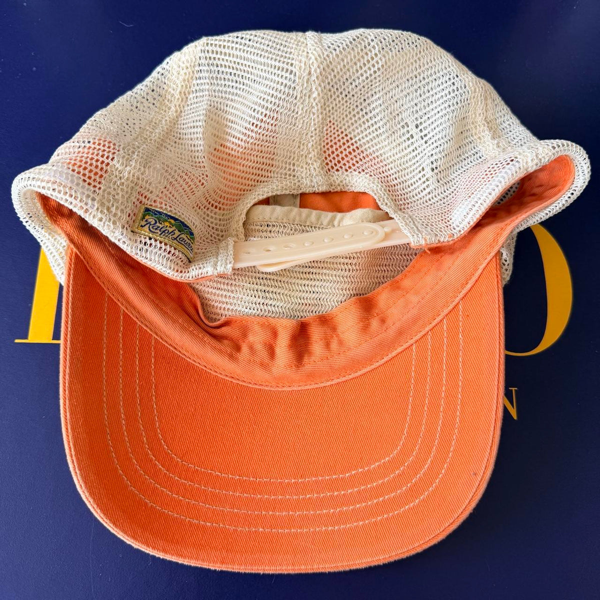 ◼️ Vintage Polo Ralph Lauren Native American Chief Canyon Trail Guide Trucker Mesh Strap Back Cap