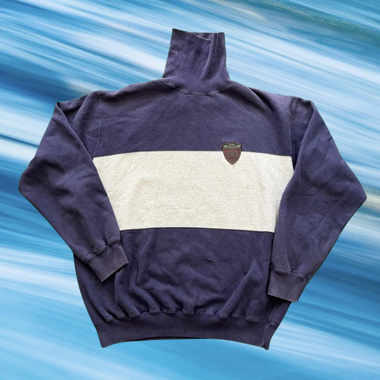 ◼️ Vintage Rare Polo Sport Ralph Lauren Spellout Turtleneck Sweater