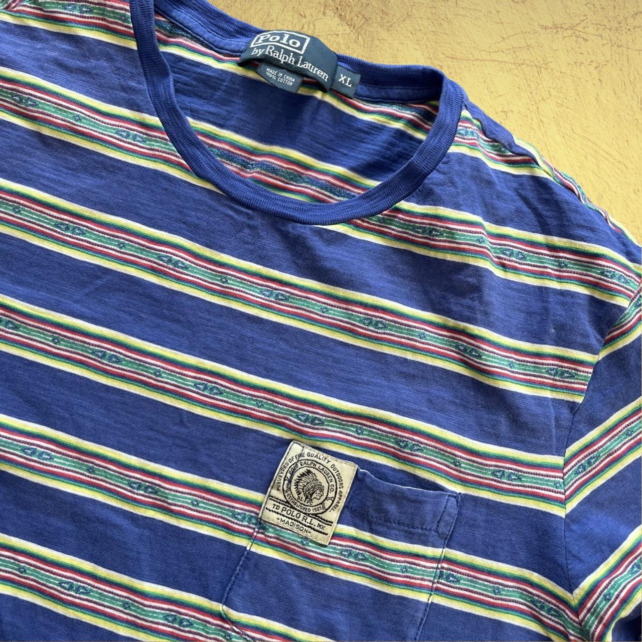 ◼️ Vintage Polo Ralph Stripe Aztec Chief T Shirt