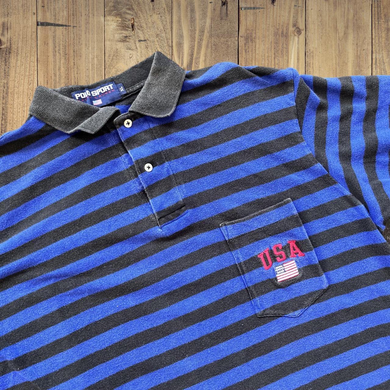◼️ Vintage Polo Sport Ralph Lauren USA Stripe Polo Shirt