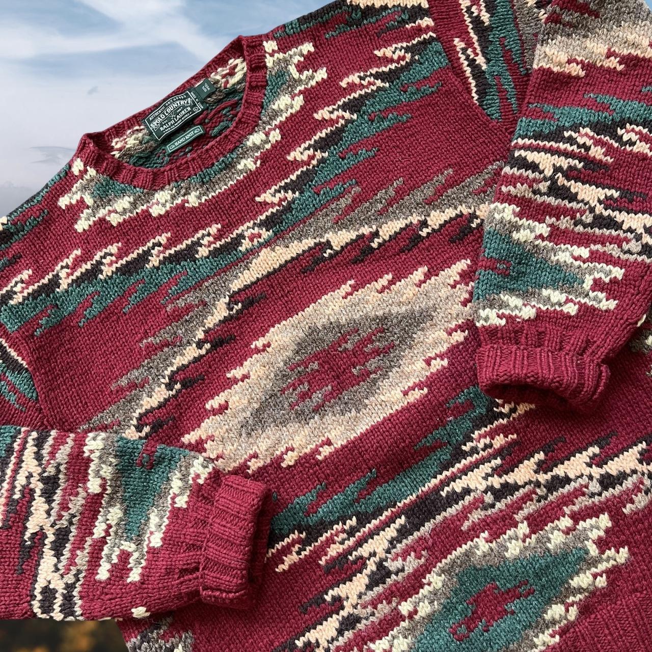 ◼️ Vintage Polo Country Ralph Lauren Southwester Aztec Knitted Wool Sweater