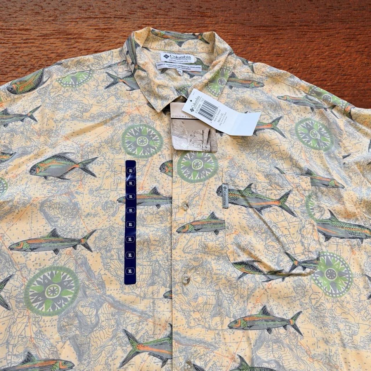 ◼️ Vintage Tommy Hilfiger All Over Print Fishing / Sailing Short Sleeve Shirt