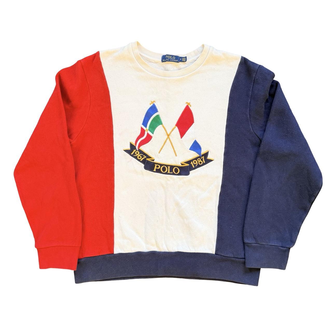 ◼️ Polo Cross Flags Anniversary Ralph Lauren Tri Colour Sweater