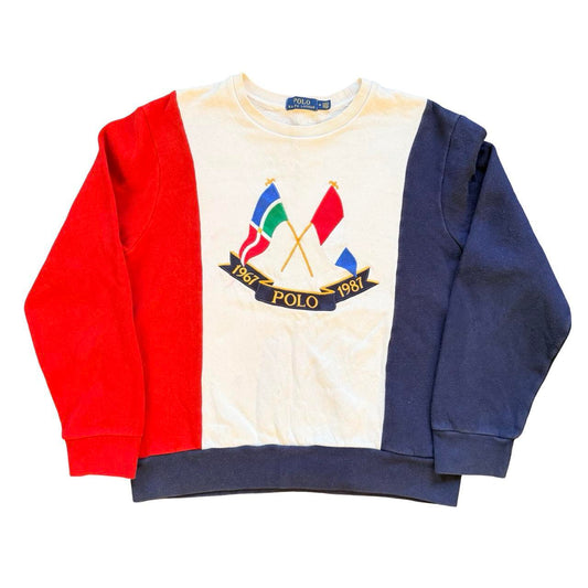 ◼️ Polo Cross Flags Anniversary Ralph Lauren Tri Colour Sweater