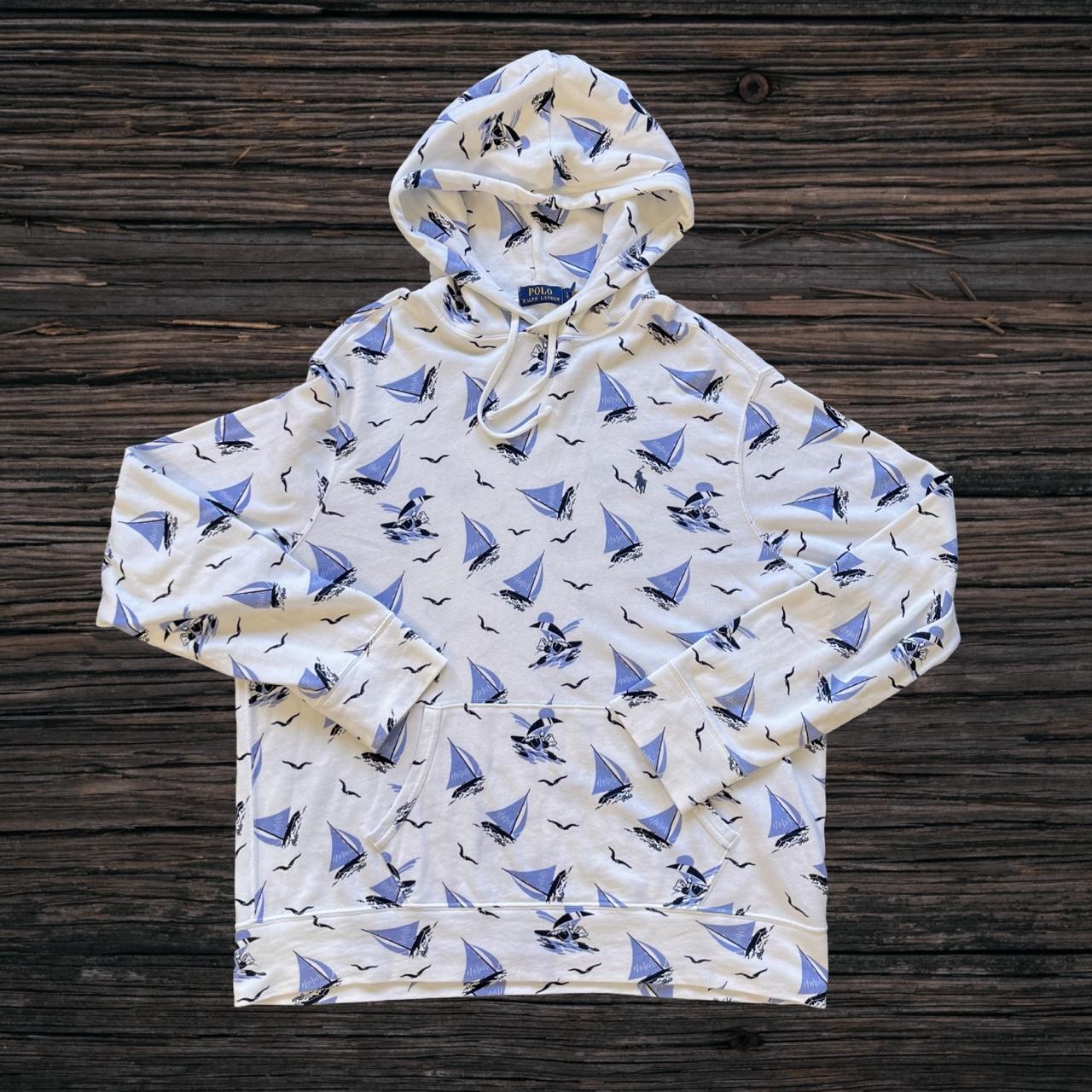 ◼️Polo Sport Ralph Lauren Boat All Over Print Hoodie Spellout