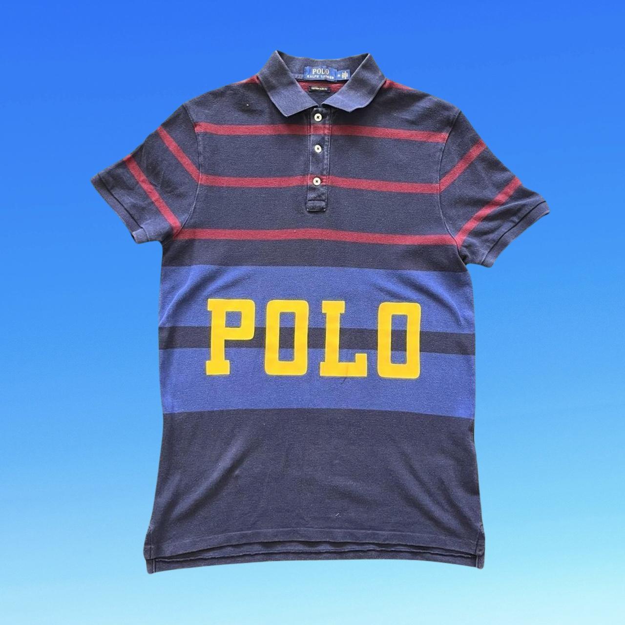 ◼️ Polo Ralph Lauren Spellout Logo Colourblock Polo Shirt