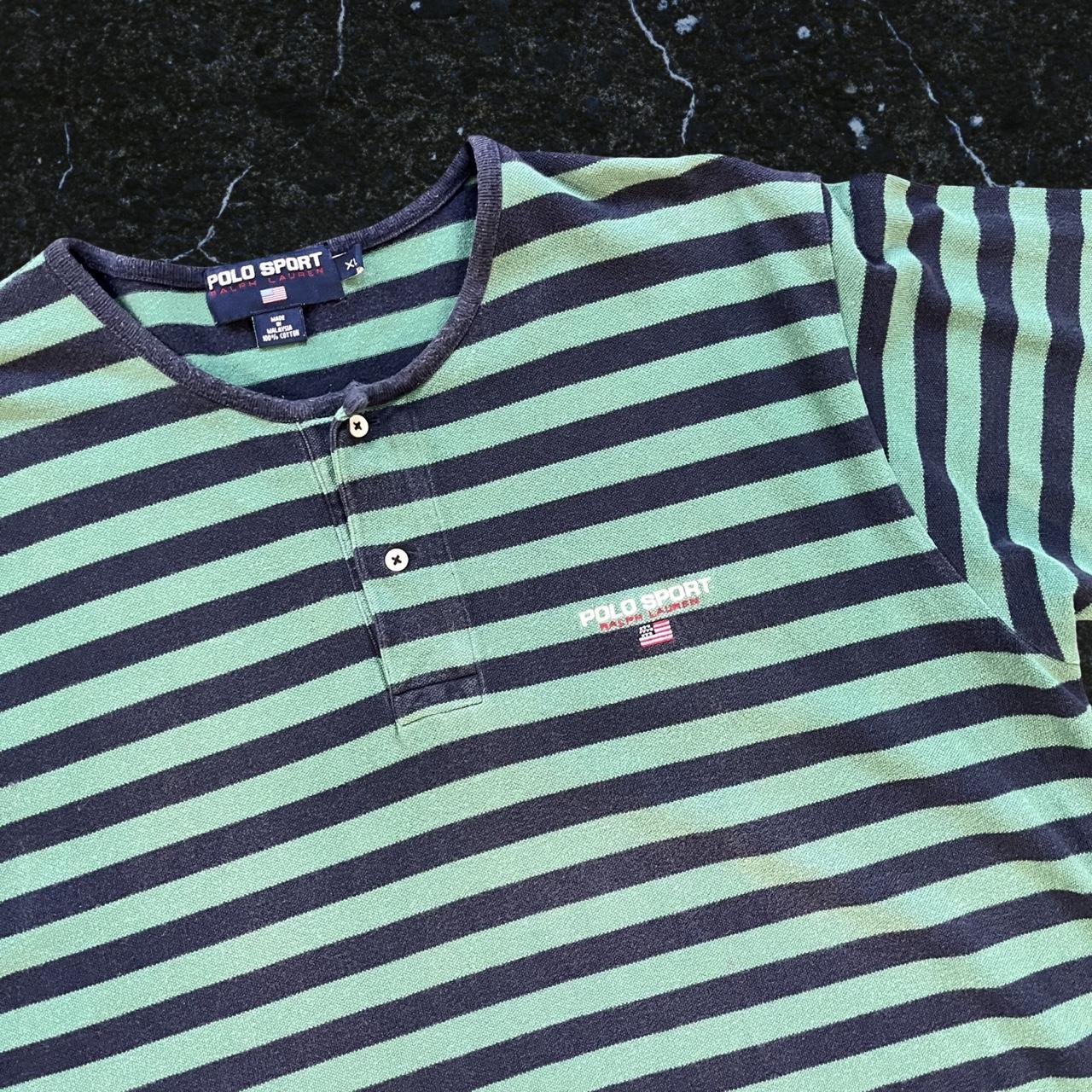 ◼️ Vintage Polo Sport Ralph Lauren Henley Stripe Shirt