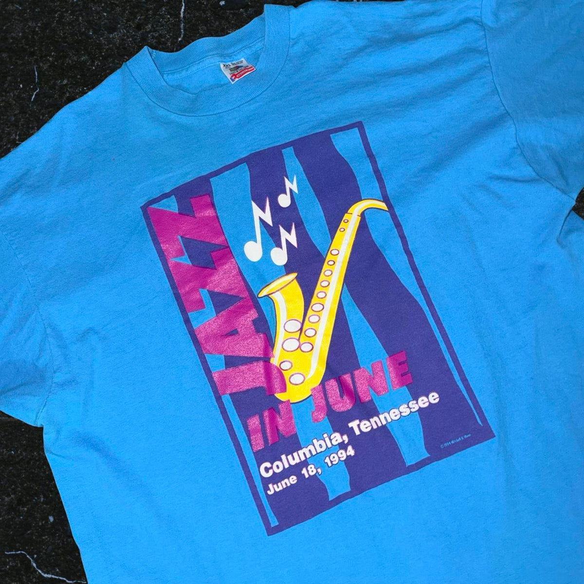 ◼️ Vintage Fruit Of The Loom Jazz In June Festival 1994 Columbia TennesseeT Shirt