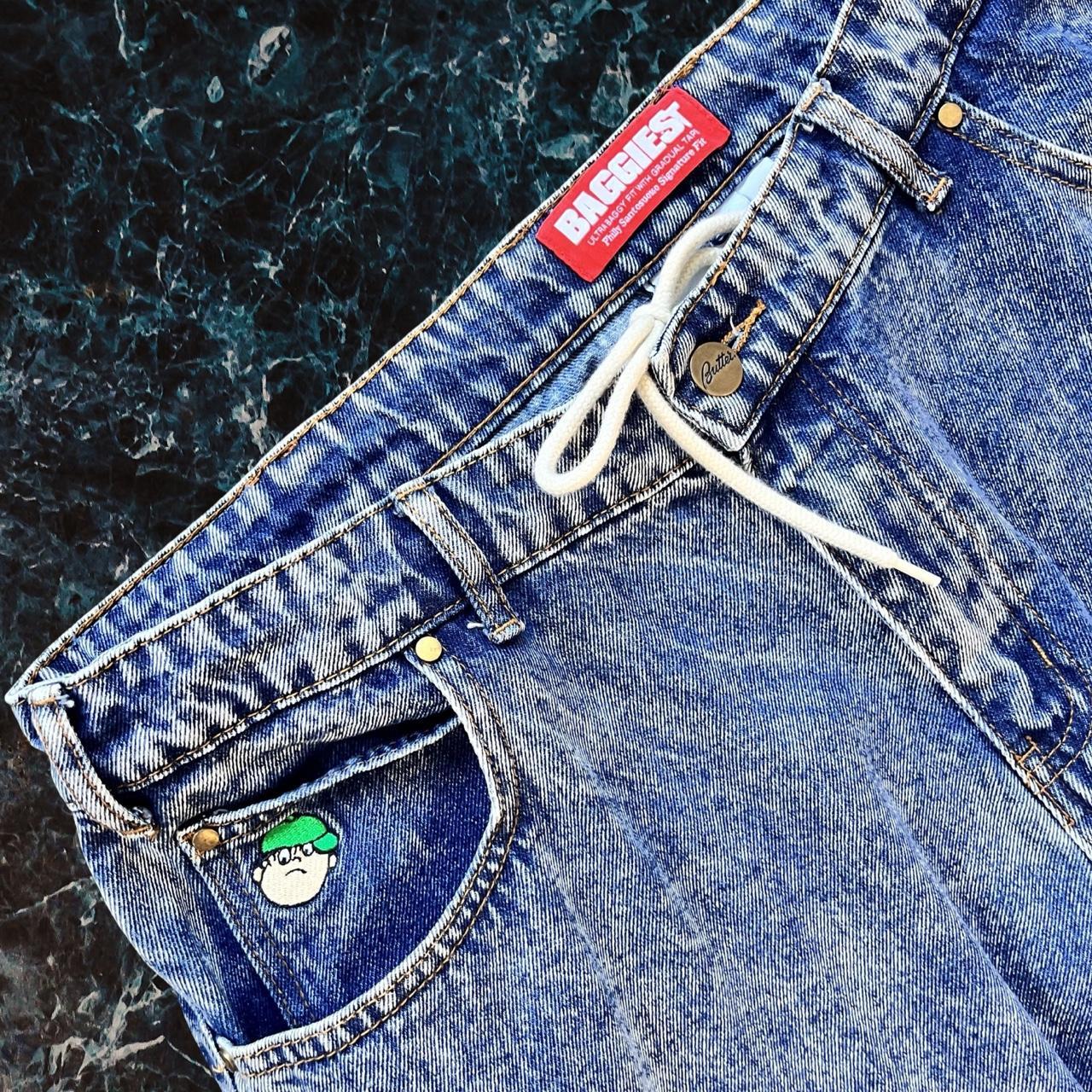 ◼️ Buttergoods Acid-wash Dark Stonewashed Baggy ‘Baggiest’ Jeans Lightweight Cotton Denim