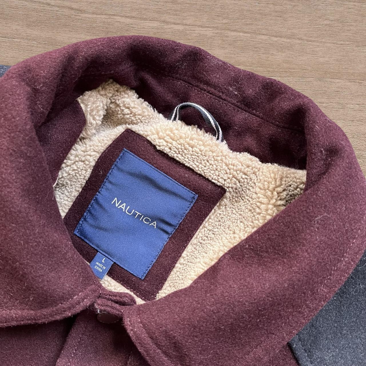 Nautica Varsity Fleece Lined Suede Jacket