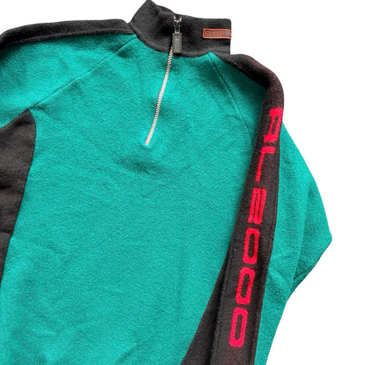◼️ Vintage Womens Polo RL2000 Ralph Lauren Quarter Zip Wool Sweater