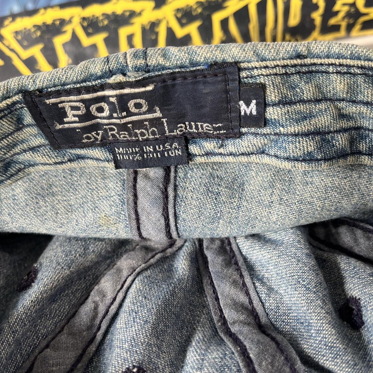 ◼️ Vintage OG Polo Sportsman Ralph Lauren Spellout Denim Fitted Cap