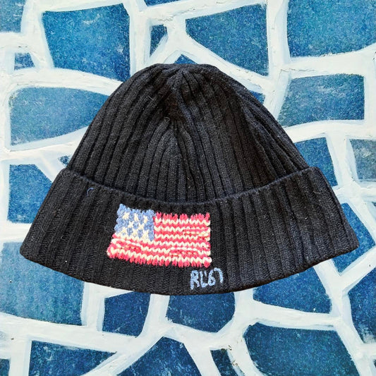 ◼️Polo Ralph Lauren RL67 USA Flag Beanie Hat