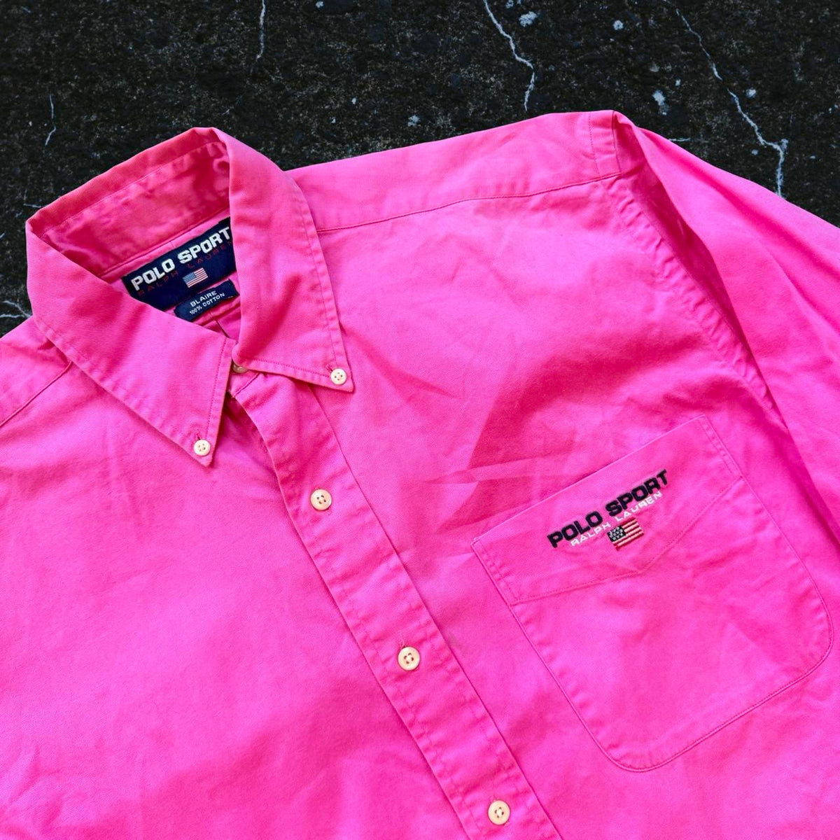 ◼️ Vintage Polo Sport Ralph Lauren Pink Oxford Button Up Shirt