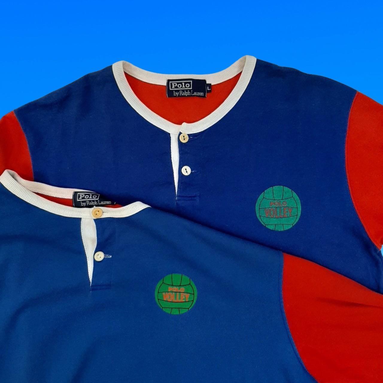 ◼️ OG Vintage Polo Ralph Lauren Volley Ball Logo Classic Spell Out T Shirt Tee Jersey