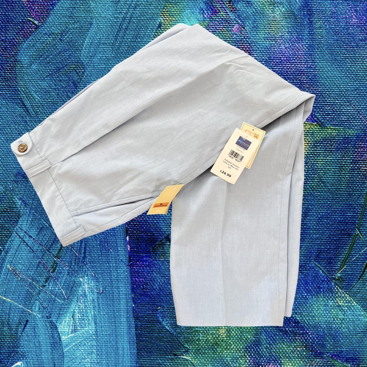 ◼️ New With Tags Vintage Oakman Great Quality Chino Trousers Slacks Bluey Grey