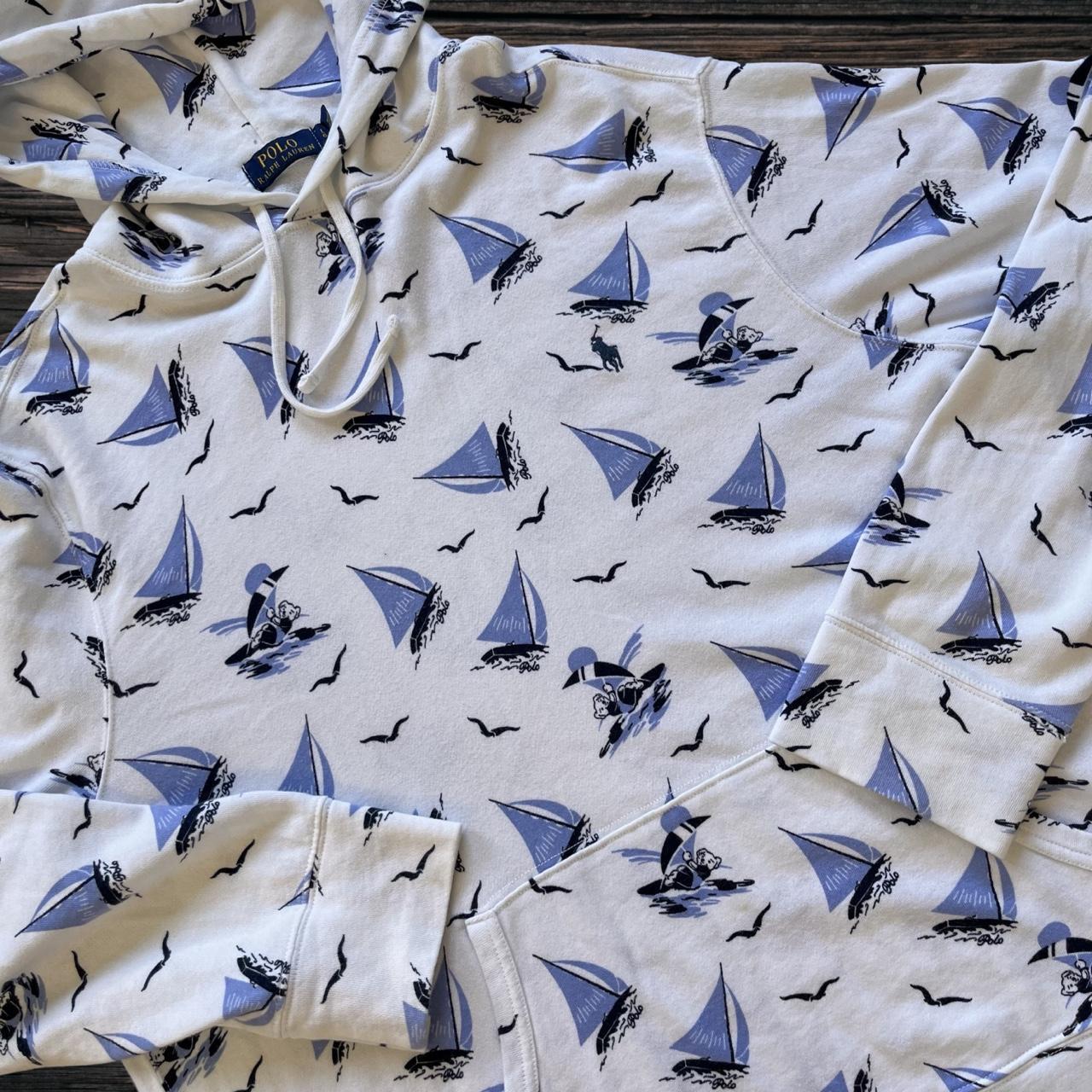 ◼️Polo Sport Ralph Lauren Boat All Over Print Hoodie Spellout