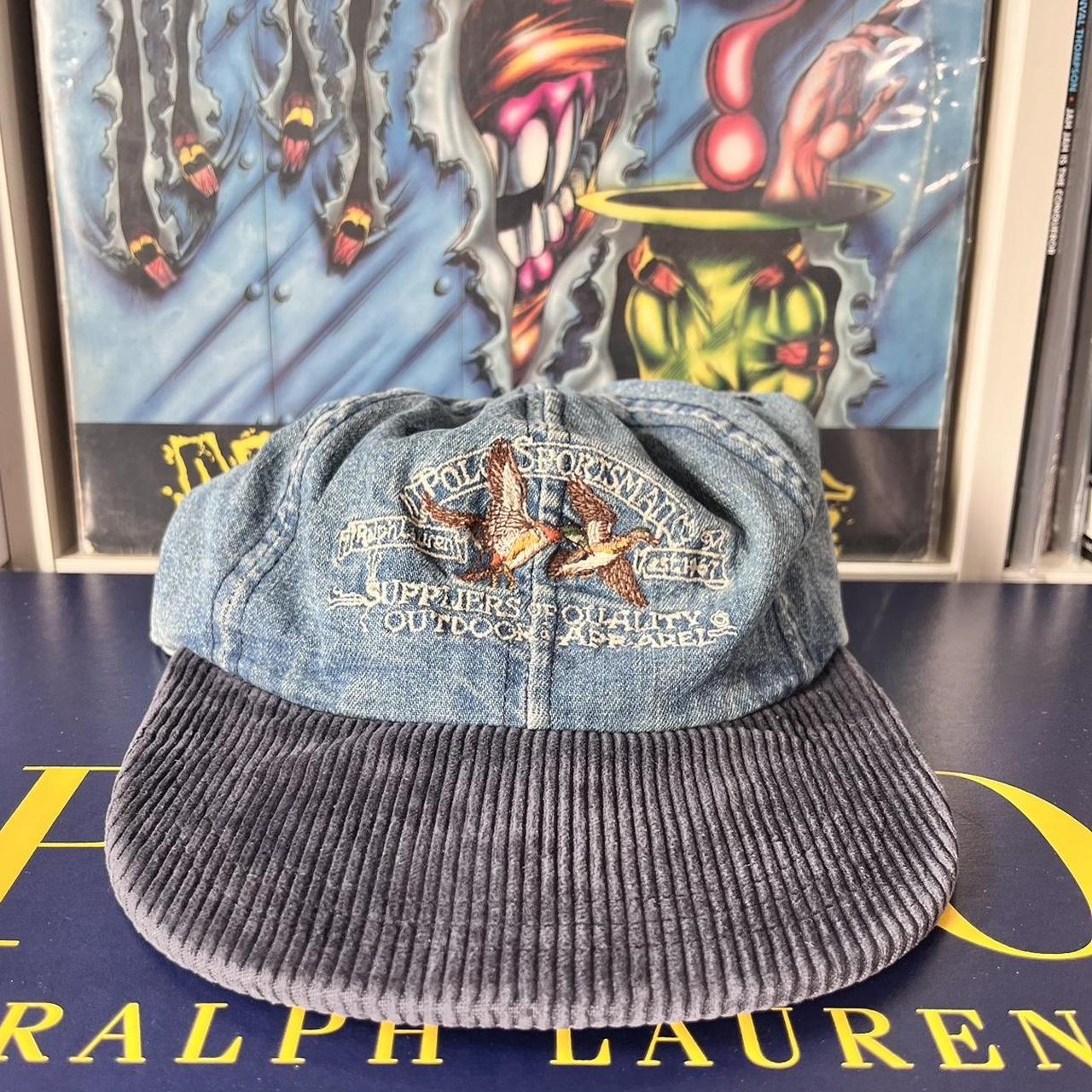 ◼️ Vintage OG Polo Sportsman Ralph Lauren Spellout Denim Fitted Cap