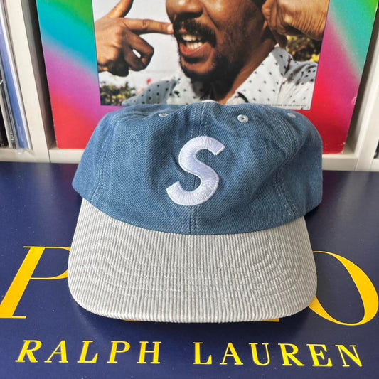 ◼️ Supreme Leather Corduroy Peak Strap Back Cap