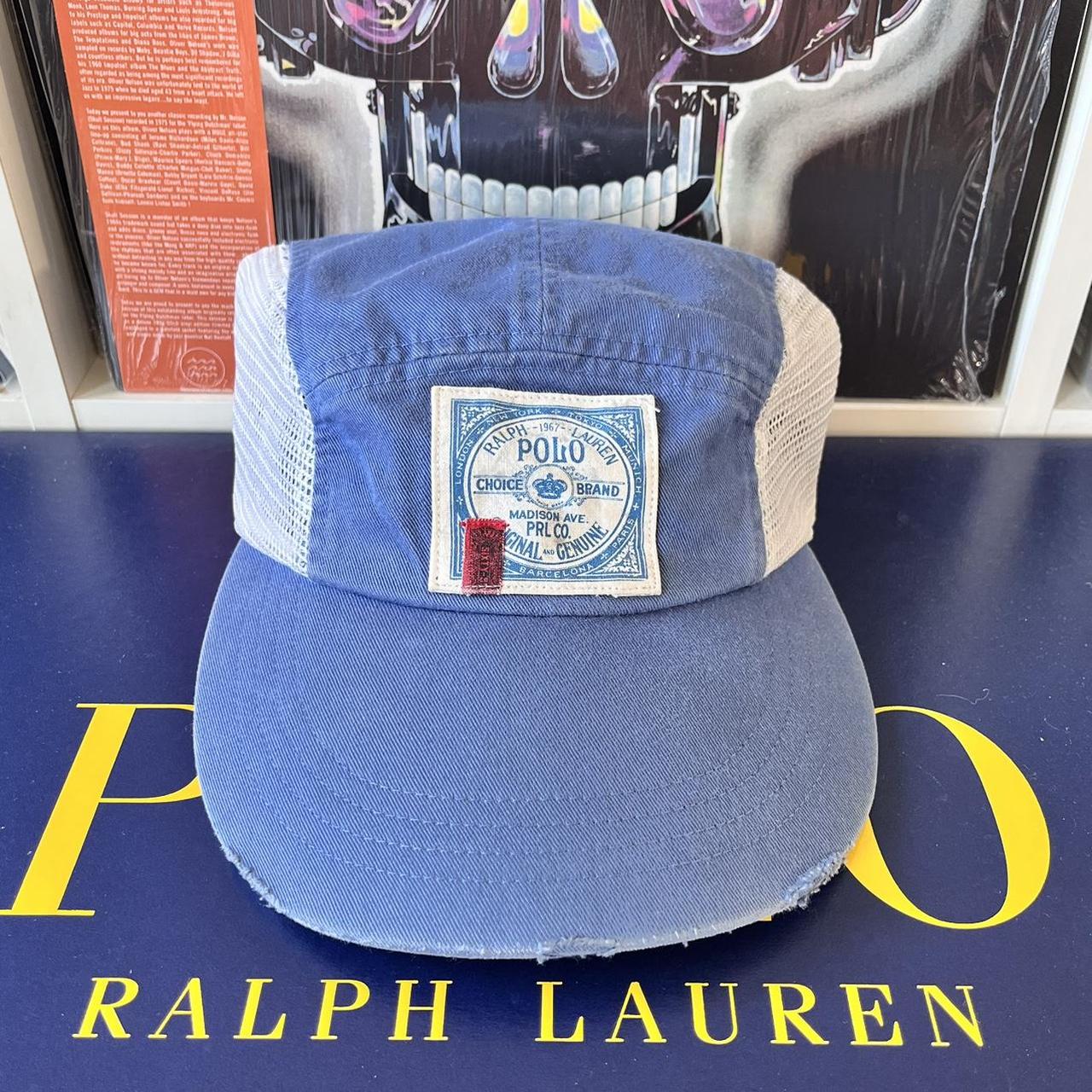◼️Vintage Polo Ralph Lauren Distressed Panel Mesh Long Bill Strap Back Cap