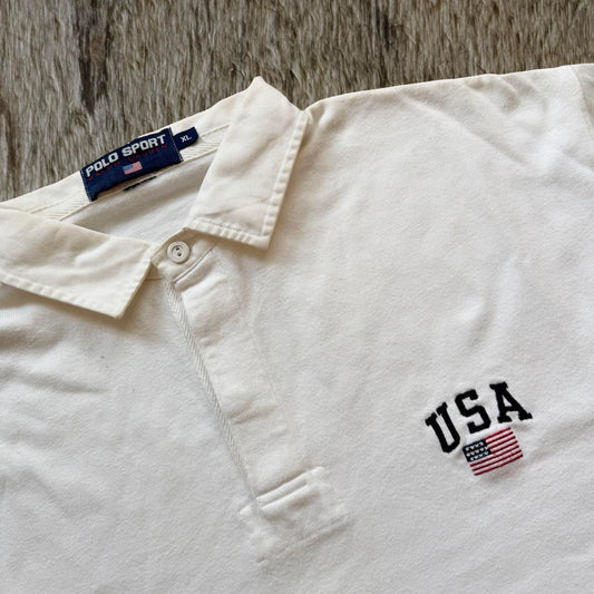 ◼️ Vintage Polo Sport Ralph Lauren USA Spellout Polo Shirt