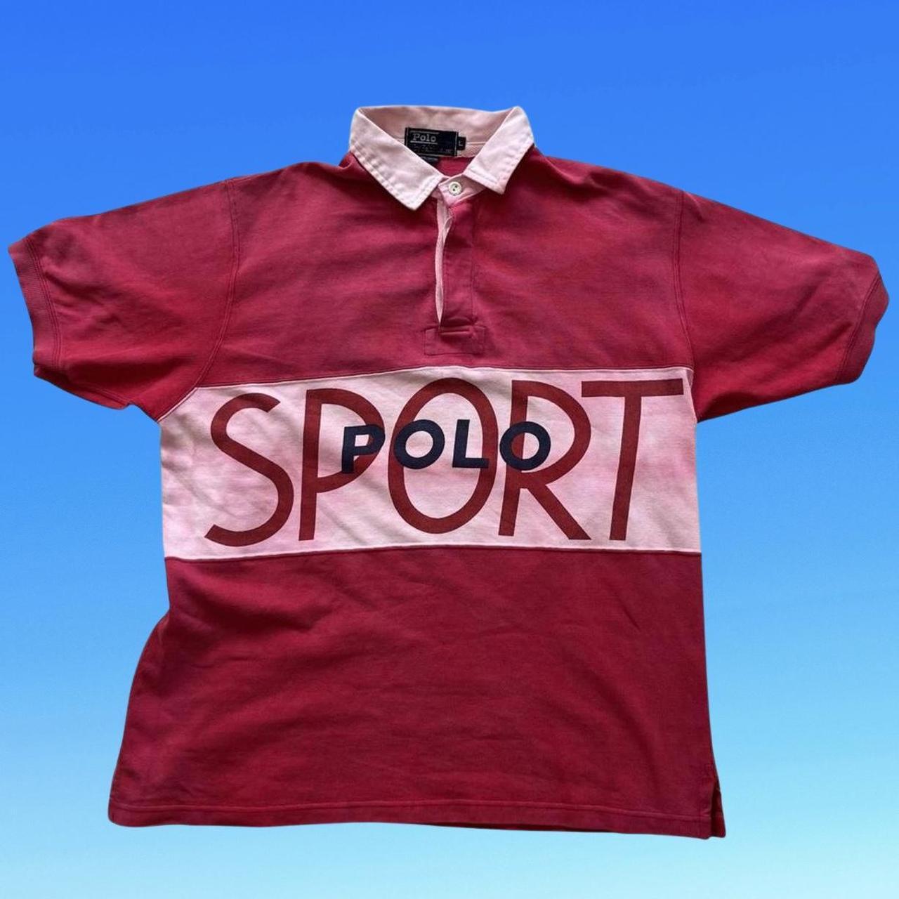 ◼️ Vintage OG Rare Polo Sport Ralph Lauren Spellout Polo Shirt 91 90s