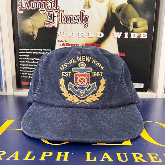 ◼️ Polo Ralph Lauren US-RL Anchor Military Navy New York Strap Back Cap